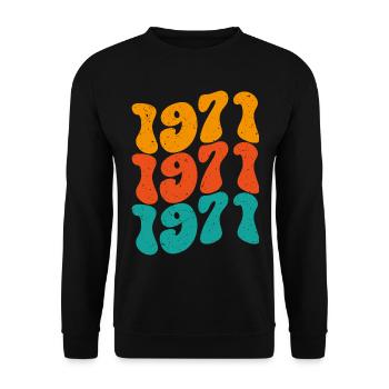 Millésime 1971 - Sweat-shirt Unisexe - noir - Devant - Alina (178cm) & Michal (187cm)