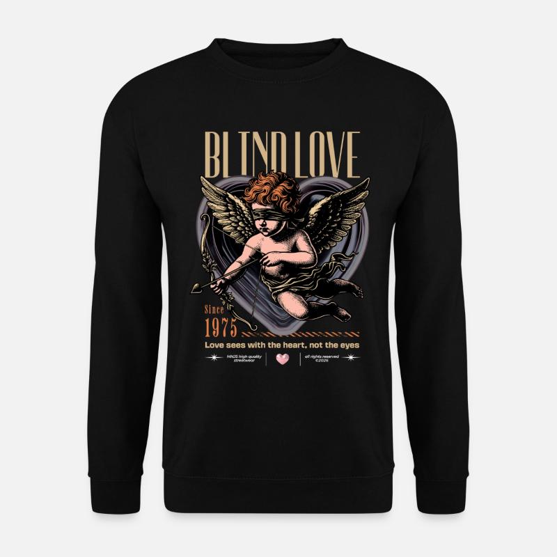 Blind Love 1975 Retro Cupid - Unisex Sweatshirt - black
