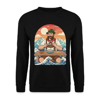 Weißwurst Alpen Kawaii Anime - Sweat-shirt Unisexe - noir - Devant - Alina (178cm) & Michal (187cm)