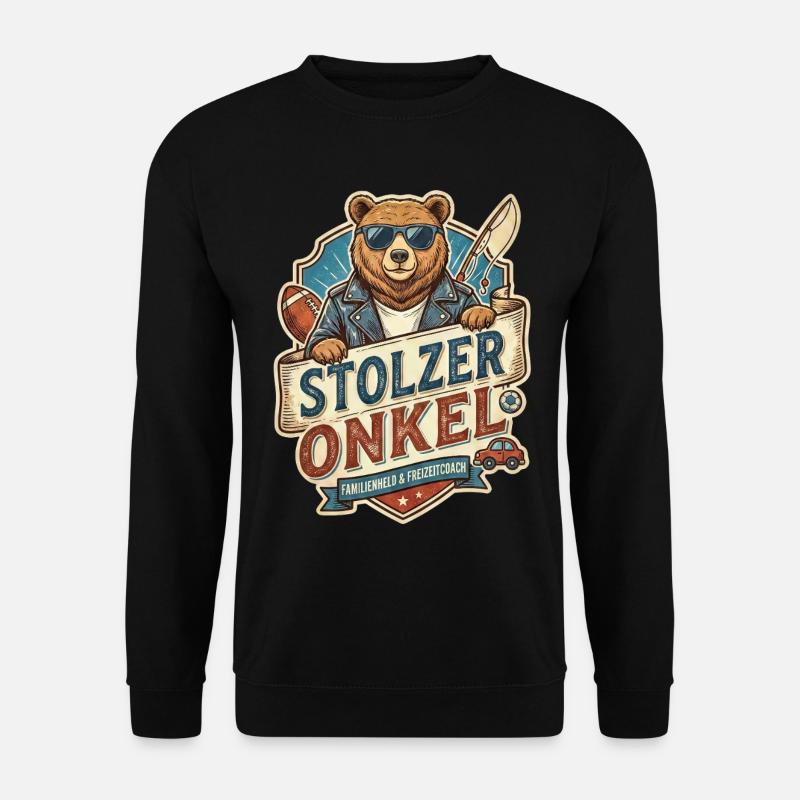 Stolzer Onkel Bär – Freizeitheld - Unisex Pullover - Schwarz