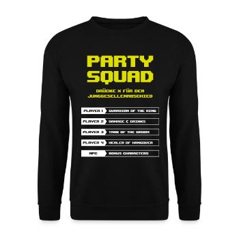 Gaming Party Squad Junggesellenabschied - Unisex Pullover - Schwarz - Vorne - Alina (178cm) & Michal (187cm)