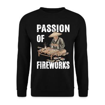 Passion Of Fireworks - Unisex Pullover - Schwarz - Vorne - Alina (178cm) & Michal (187cm)