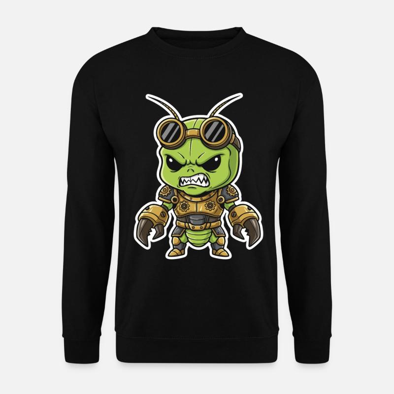 Alien Steampunk Krieger Rüstungsmessing - Unisex Pullover - Schwarz