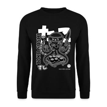 Oktopus Sushi Chef  - Unisex Pullover - Schwarz - Vorne - Alina (178cm) & Michal (187cm)