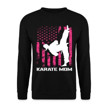 Karaté Mom USA Drapeau Arts Martiaux Maman Rose - Sweat-shirt Unisexe - noir - Devant - Alina (178cm) & Michal (187cm)