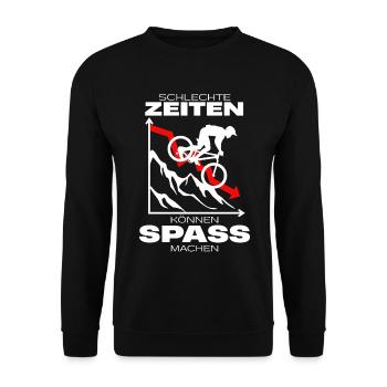 Fahrradhelden gegen schlechte Zeiten - Unisex Pullover - Schwarz - Vorne - Alina (178cm) & Michal (187cm)