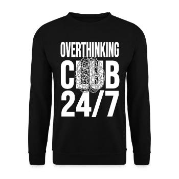 Overthinking Club 24/7 Mental Chaos - Unisex Sweatshirt - black - Front - Alina (178cm) & Michal (187cm)