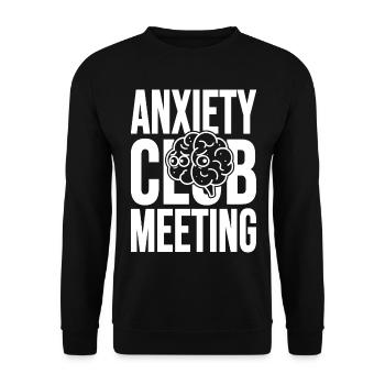 Réunion du Club de l’Anxiété avec le Cerveau - Sweat-shirt Unisexe - noir - Devant - Alina (178cm) & Michal (187cm)