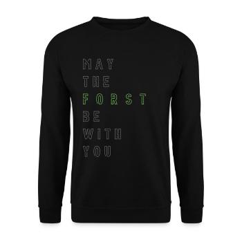 May the Forst be with you - (linksbündig) - Unisex Pullover - Schwarz - Vorne - Alina (178cm) & Michal (187cm)
