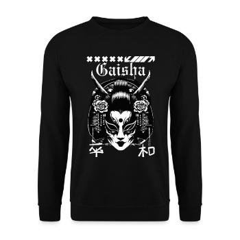Geisha Maske Gothic - Unisex Pullover - Schwarz - Vorne - Alina (178cm) & Michal (187cm)