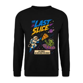 La dernière part de pizza dans l’espace - Sweat-shirt Unisexe - noir - Devant - Alina (178cm) & Michal (187cm)