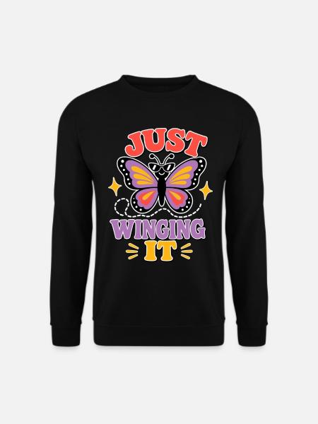 Improviser – Papillon drôle - Sweat-shirt Unisexe - noir