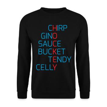 hockey_talk_red_blue - Unisex Pullover - Schwarz - Vorne - Alina (178cm) & Michal (187cm)