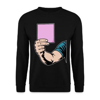 Pinke Karte - Unisex Pullover - Schwarz - Vorne - Alina (178cm) & Michal (187cm)