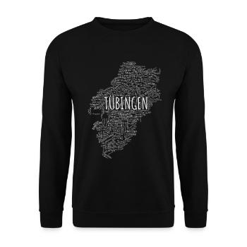 Tübingen Karte Haltestellen & Highlights – Weiß - Unisex Pullover - Schwarz - Vorne - Alina (178cm) & Michal (187cm)