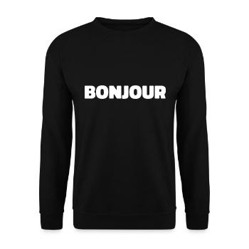 bonjour - Sweat-shirt Unisexe - noir - Devant - Alina (178cm) & Michal (187cm)