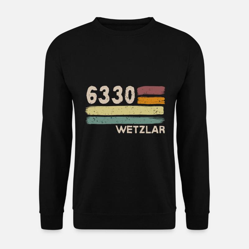 6330 Wetzlar Retro Postleitzahlen Alte PLZ Vintage - Unisex Pullover - Schwarz