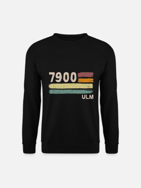 7900 Ulm Retro Postleitzahlen Alte PLZ Vintage - Unisex Pullover - Schwarz