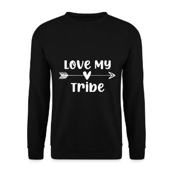 Funny Love My Tribe - Unisex Sweatshirt - black - Front - Alina (178cm) & Michal (187cm)