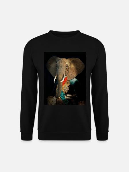 Der Königselefant - Unisex Pullover - Schwarz