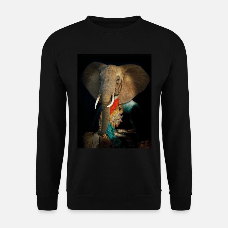 Der Königselefant - Unisex Pullover - Schwarz