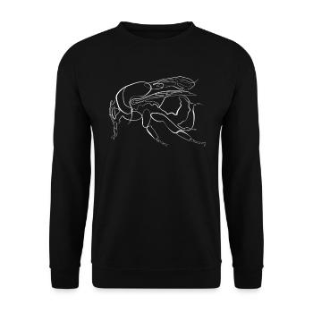 Hummel Imker - one line drawing - Unisex Pullover - Schwarz - Vorne - Alina (178cm) & Michal (187cm)