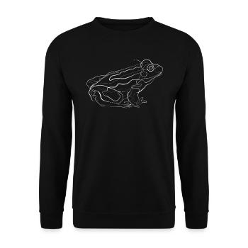 Frog animal motif - one line drawing - Unisex Sweatshirt - black - Front - Alina (178cm) & Michal (187cm)