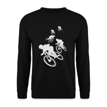 Mtb Downhill MTB Bike Gifts - Unisex Sweatshirt - black - Front - Alina (178cm) & Michal (187cm)