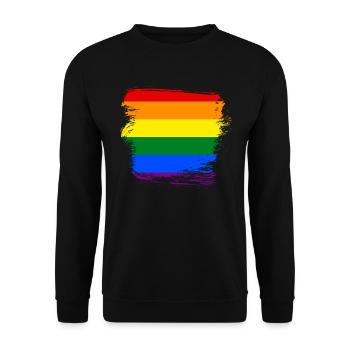 Rainbow flag LGBT - Unisex Sweatshirt - black - Front - Alina (178cm) & Michal (187cm)