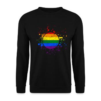 Regenbogen LGBT - Unisex Pullover - Schwarz - Vorne - Alina (178cm) & Michal (187cm)