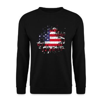 USA Musique Amérique - Sweat-shirt Unisexe - noir - Devant - Alina (178cm) & Michal (187cm)