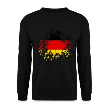 Deutschland Flagge Musik - Unisex Pullover - Schwarz - Vorne - Alina (178cm) & Michal (187cm)