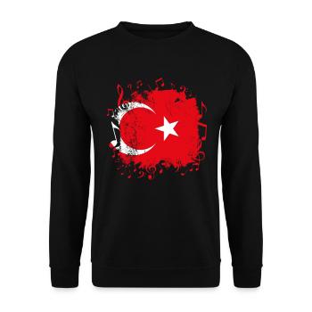 Turkey Flag Music - Unisex Sweatshirt - black - Front - Alina (178cm) & Michal (187cm)