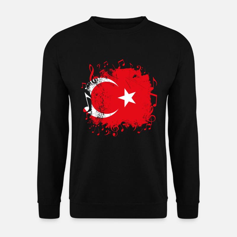 Türkei Flagge Musik - Unisex Pullover - Schwarz