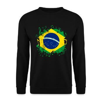 Brésil Drapeau Musique - Sweat-shirt Unisexe - noir - Devant - Alina (178cm) & Michal (187cm)
