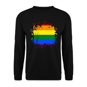 Rainbow Music LGBT Gay Pride - Unisex Sweatshirt - black - Front - Alina (178cm) & Michal (187cm)