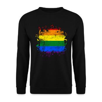 Drapeau arc-en-ciel Gay Pride LGBT Musique - Sweat-shirt Unisexe - noir - Devant - Alina (178cm) & Michal (187cm)