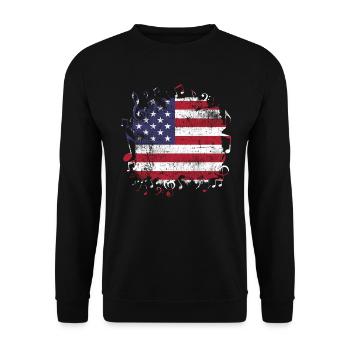Musique drapeau USA - Sweat-shirt Unisexe - noir - Devant - Alina (178cm) & Michal (187cm)