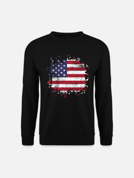 USA Flagge Musik - Unisex Pullover - Schwarz