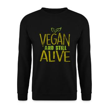 Vegan - Unisex Sweatshirt - black - Front - Alina (178cm) & Michal (187cm)