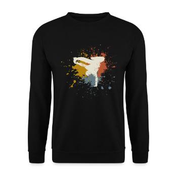 Breakdance retro - Unisex Pullover - Schwarz - Vorne - Alina (178cm) & Michal (187cm)