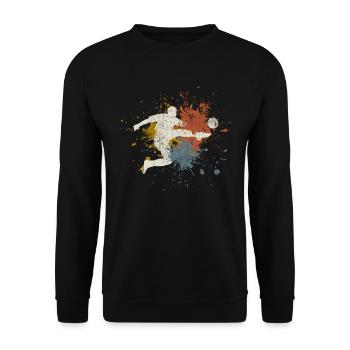 Fußball retro - Unisex Pullover - Schwarz - Vorne - Alina (178cm) & Michal (187cm)