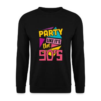 90er Jahre Party - Unisex Pullover - Schwarz - Vorne - Alina (178cm) & Michal (187cm)
