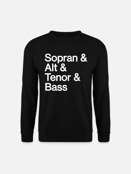 Chor Sopran Alt Tenor Bass Sänger Singen - Unisex Pullover - Schwarz