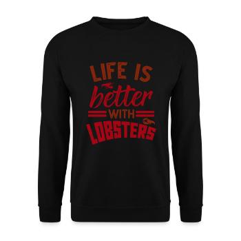 lobster - Unisex Sweatshirt - black - Front - Alina (178cm) & Michal (187cm)