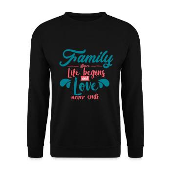 famille - Sweat-shirt Unisexe - noir - Devant - Alina (178cm) & Michal (187cm)