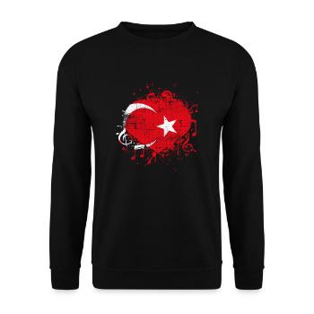 Musique du drapeau de la Turquie - Sweat-shirt Unisexe - noir - Devant - Alina (178cm) & Michal (187cm)