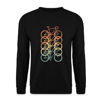 Rennrad retro Fahrrad - Unisex Pullover - Schwarz - Vorne - Alina (178cm) & Michal (187cm)