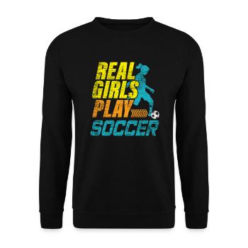 Frauenfußball Fußball - Unisex Pullover - Schwarz - Vorne - Alina (178cm) & Michal (187cm)