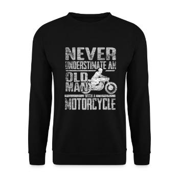 Biker Opa - Unisex Pullover - Schwarz - Vorne - Alina (178cm) & Michal (187cm)